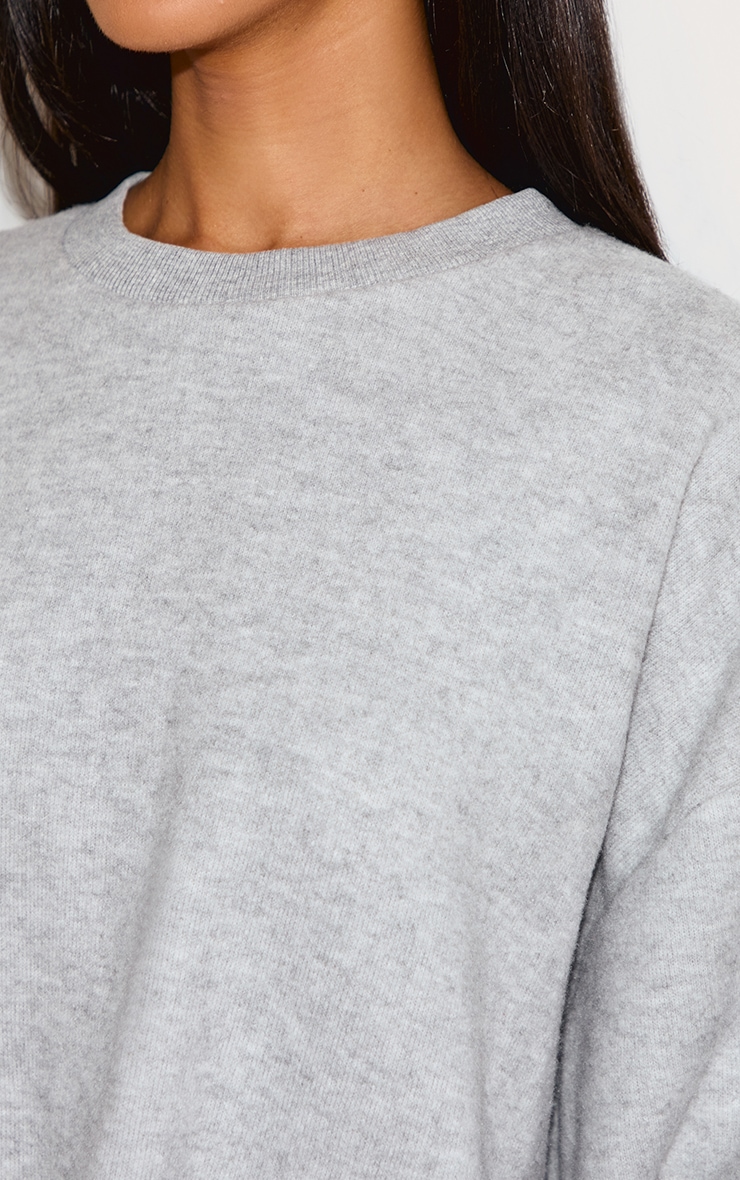 Petite Ash Grey Soft Touch Oversized Sweatshirt image 4