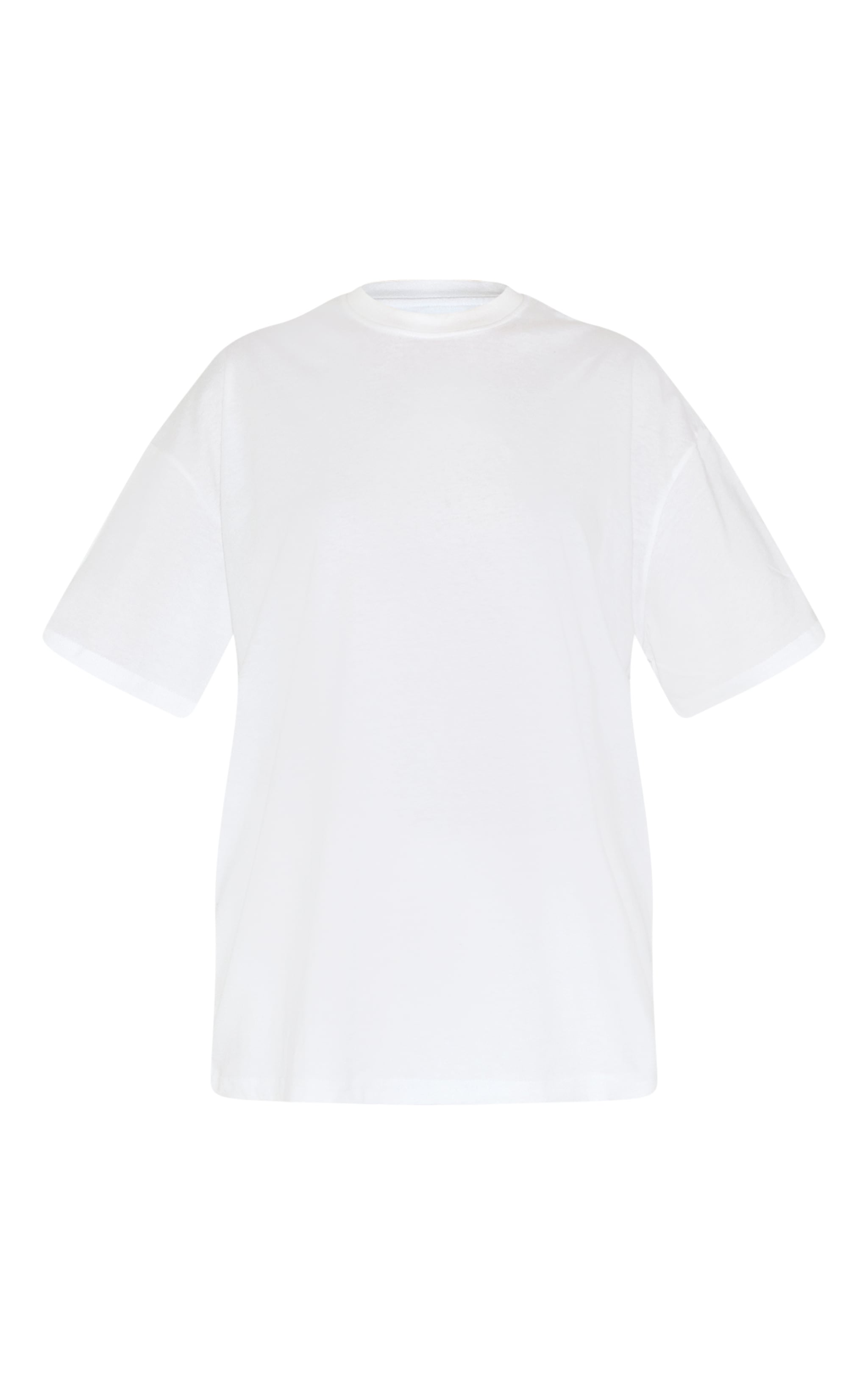 T-shirt oversize en coton blanc à épaules carrées image 5