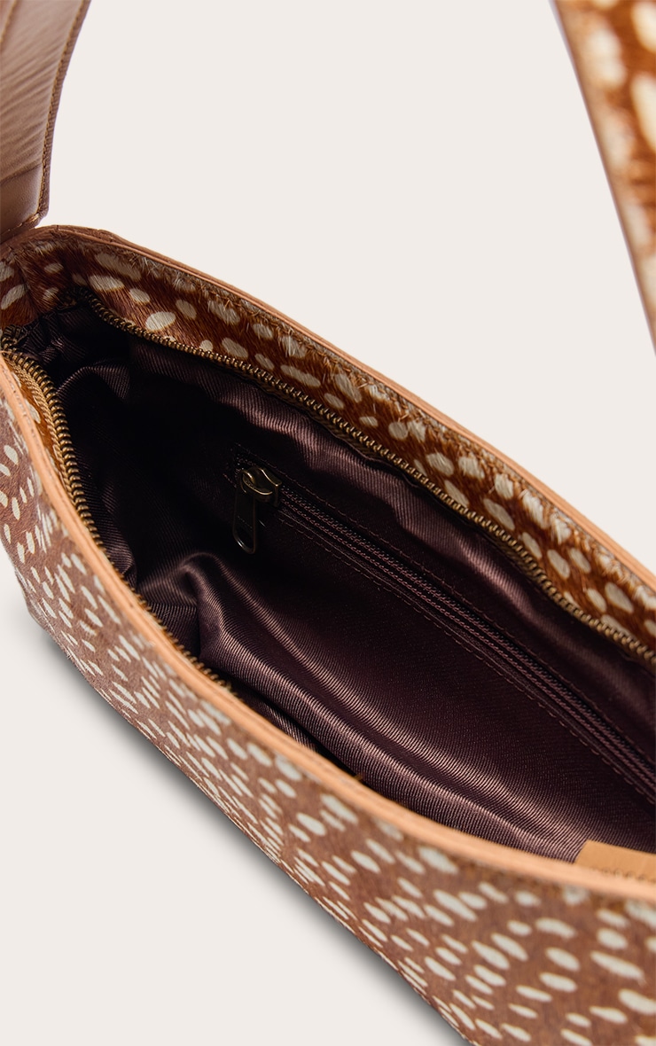 Deer Real Leather Fold Over Detail Shoulder Bag image 5