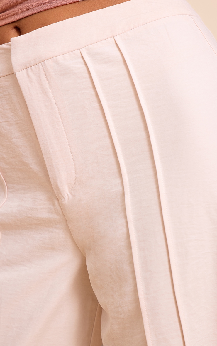 Cream Peachskin Seam Detail Straight Leg Pants image 4