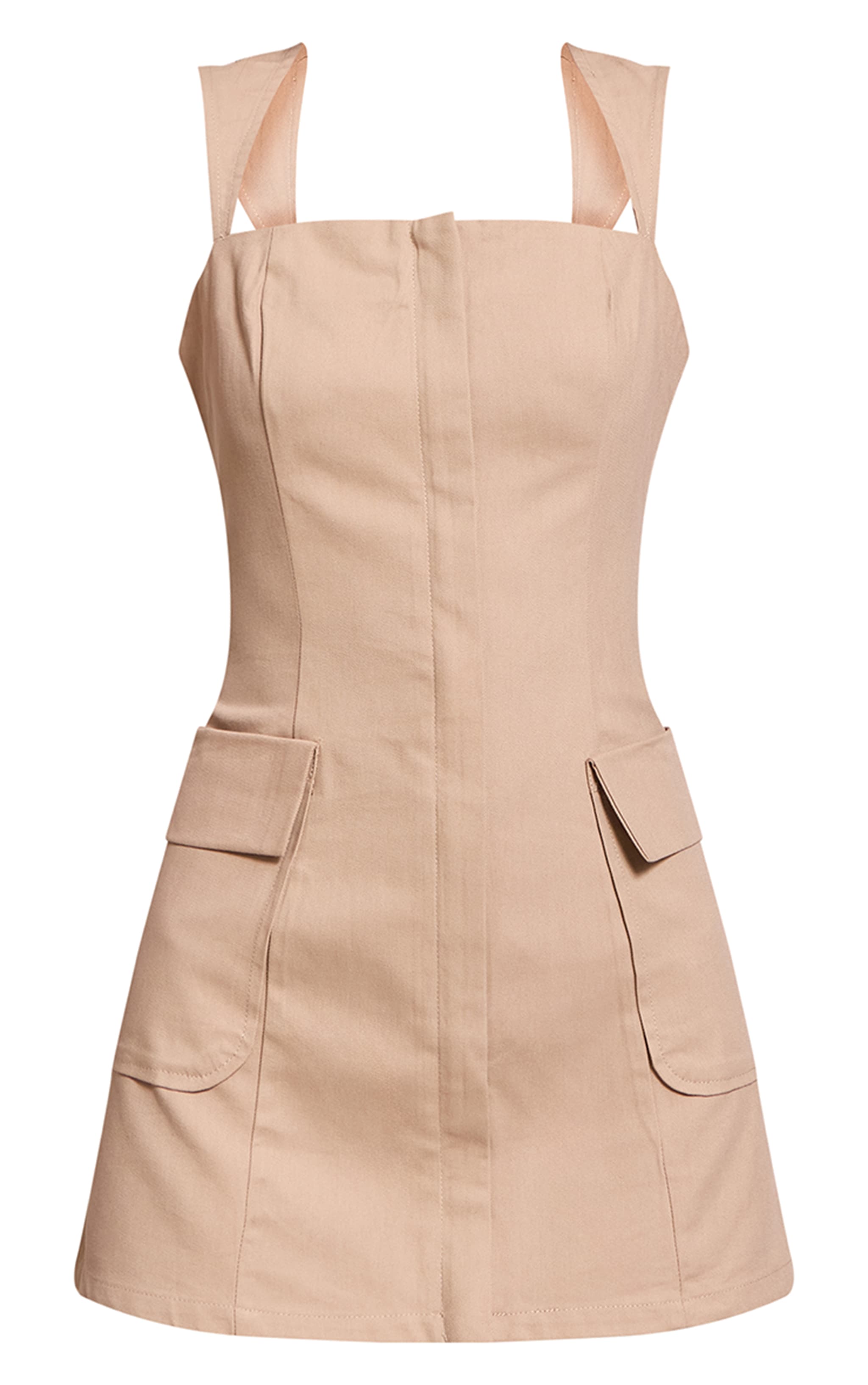 Stone Zip Up Pocket Detail Bodycon Dress image 5