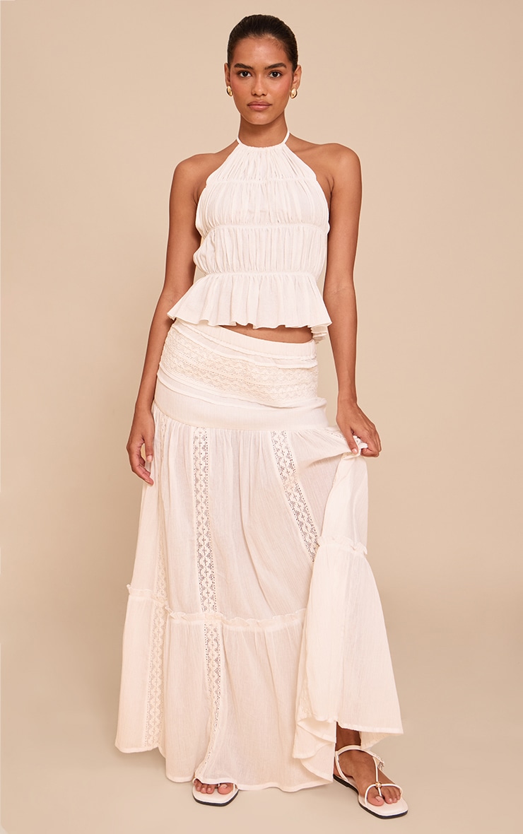 ★mohae★ Shirring long skirt _ white SHIRRING LONG SKIRT WHITE | ファッション通販サイト NUGU