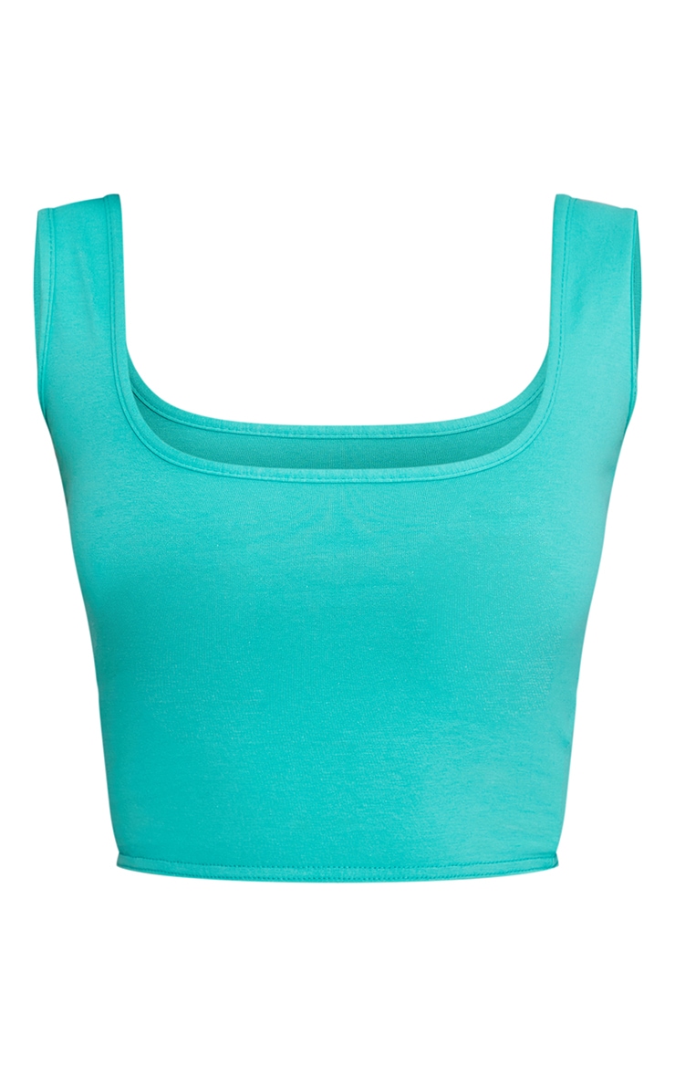 Aqua Basic Longline Crop Top Tops PrettyLittleThing