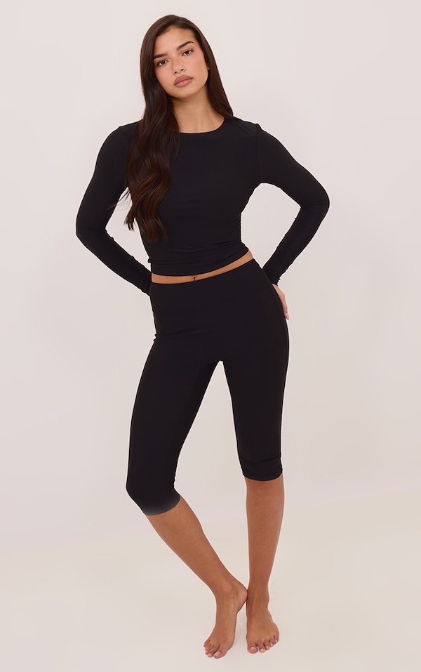 Coal Polyamide Capris