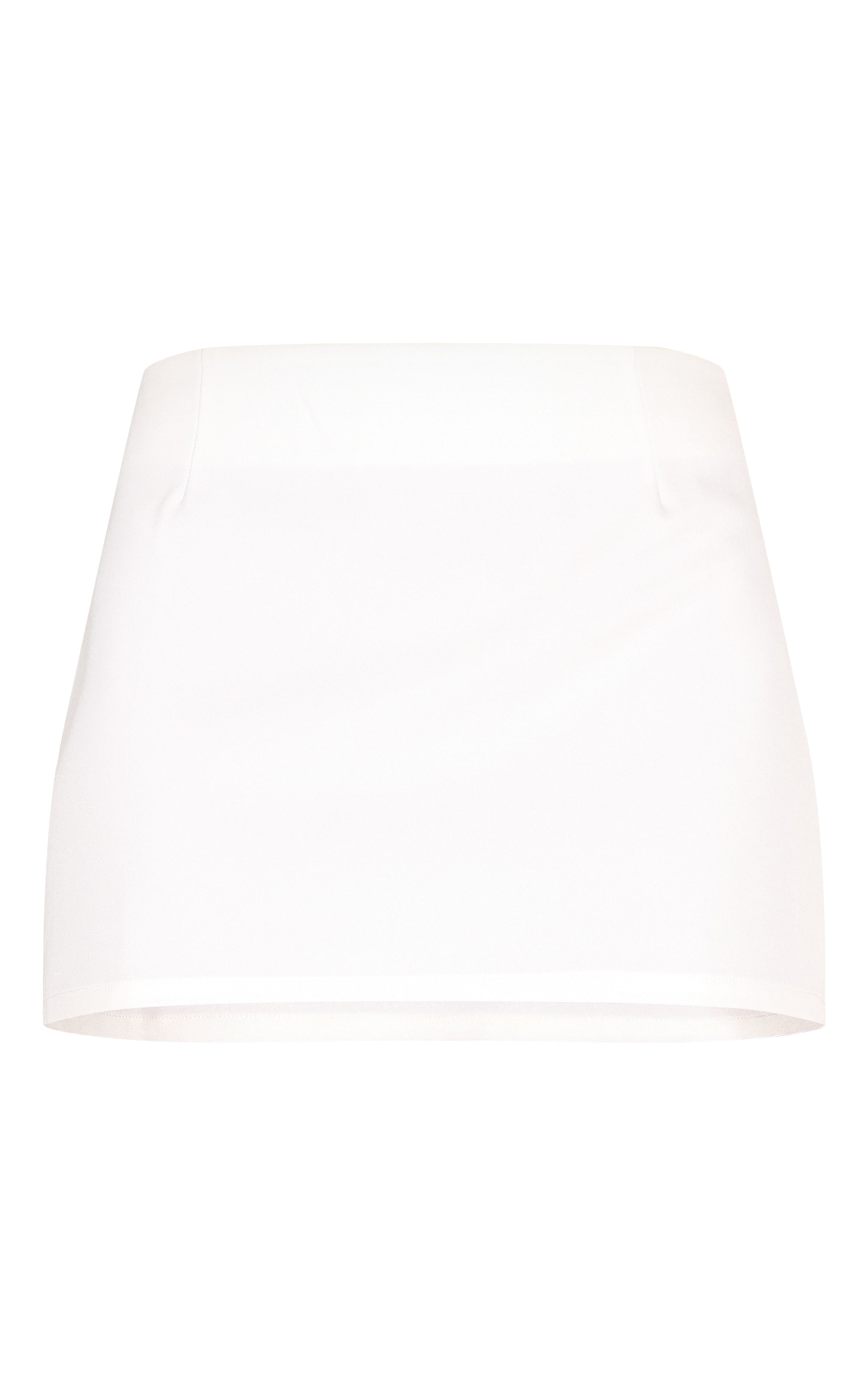 White Woven Mid Rise Mini Skirt image 6