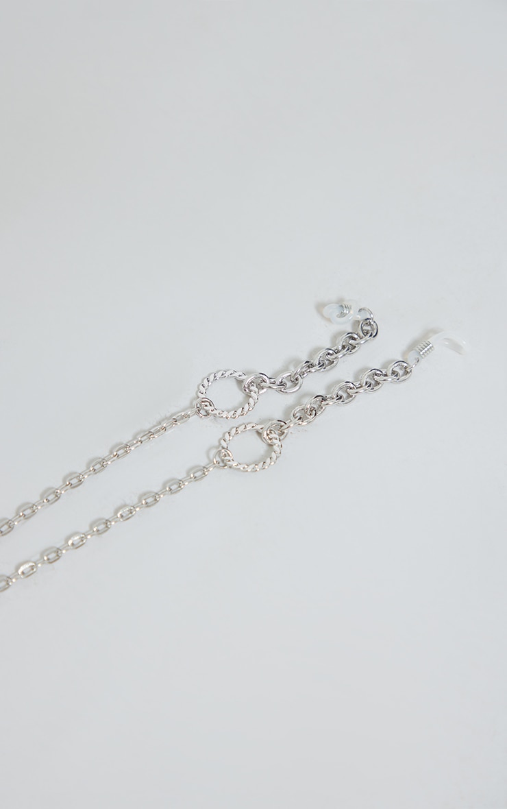 Silver Twist Hoop Detail Sunglasses Chain image 3