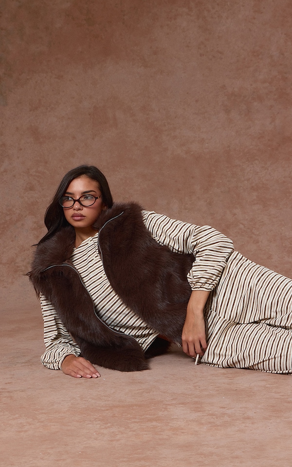 Chocolate Faux Fur Gilet