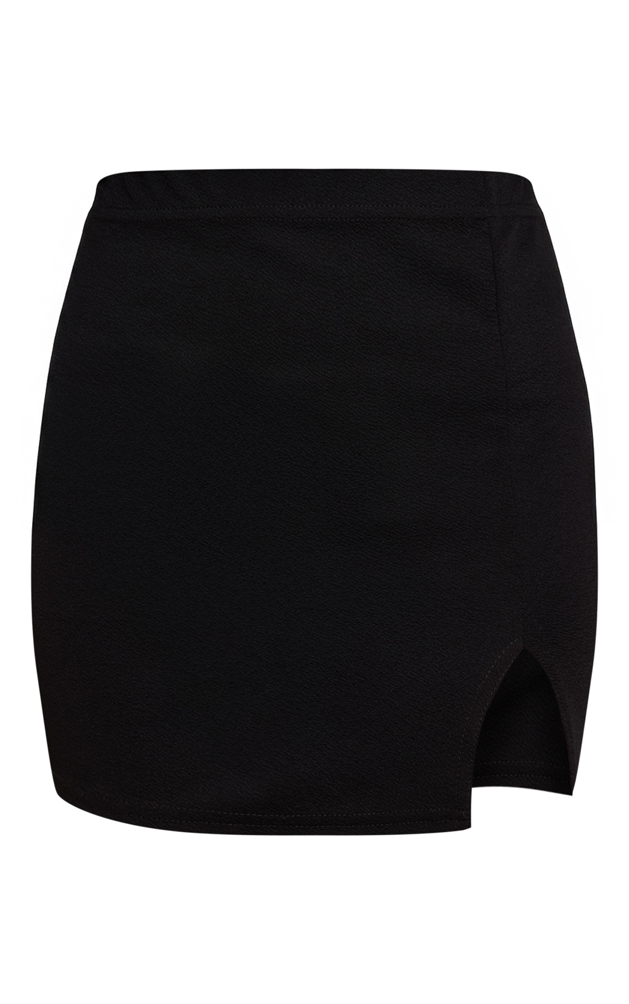 Petite Black Split Mini Skirt image 6