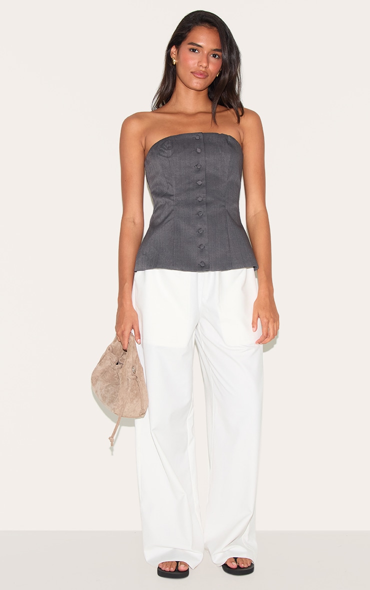 Charcoal Woven Structured Bandeau Vest image 3