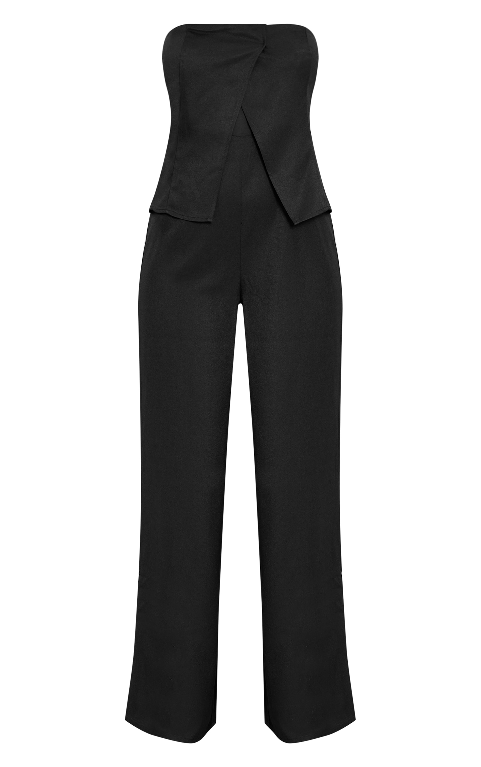 Black Bandeau Tailored Straight Leg Jumpsuit image 5