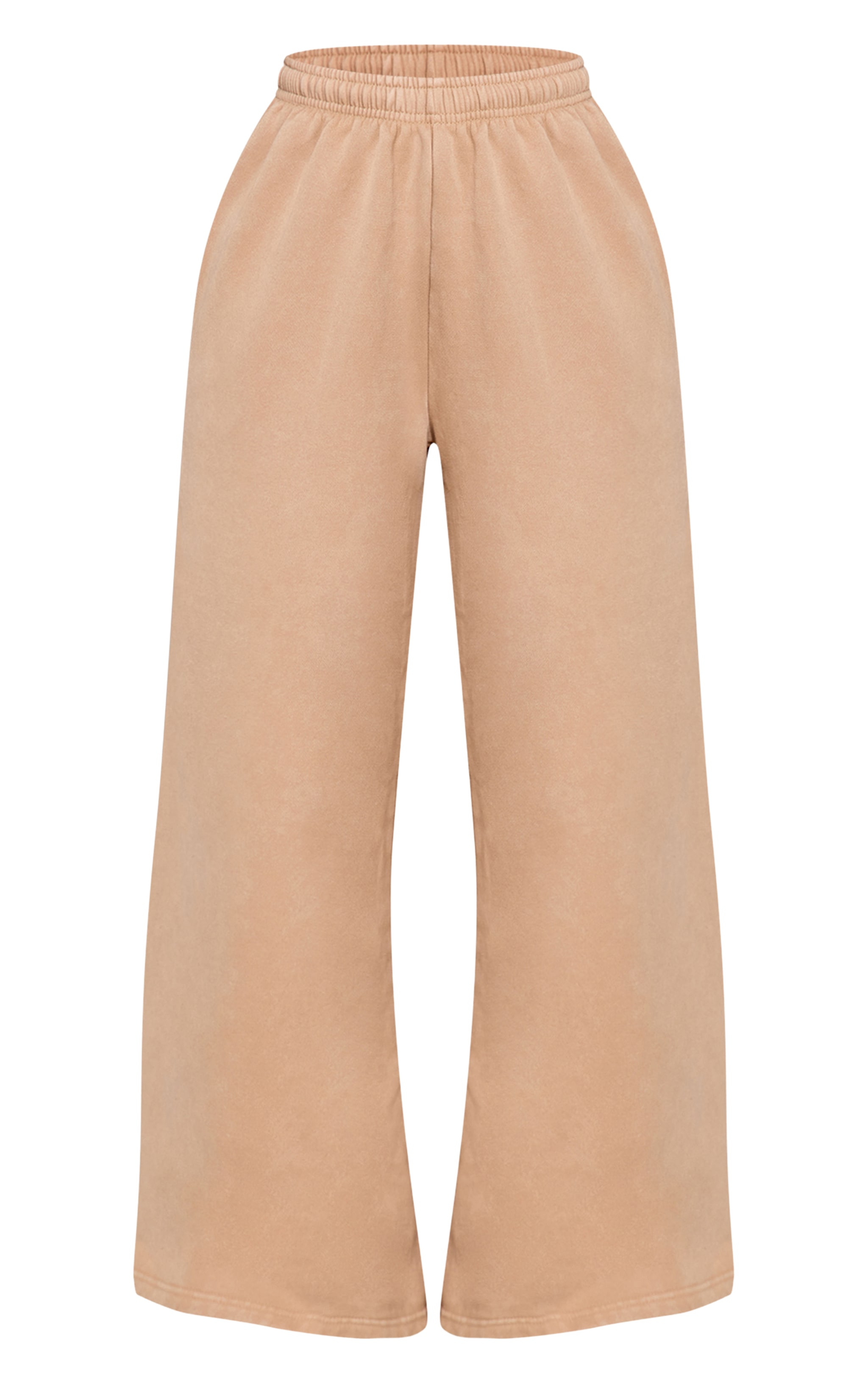 Petite Beige Oversized Wide Leg Washed Joggers Petite PLT