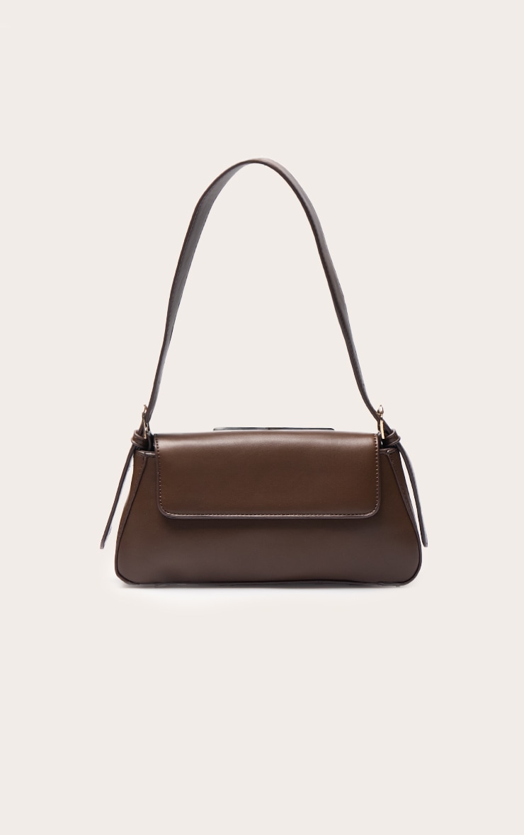 Chocolate Soft PU Trapeze Simple Shoulder Bag image 2