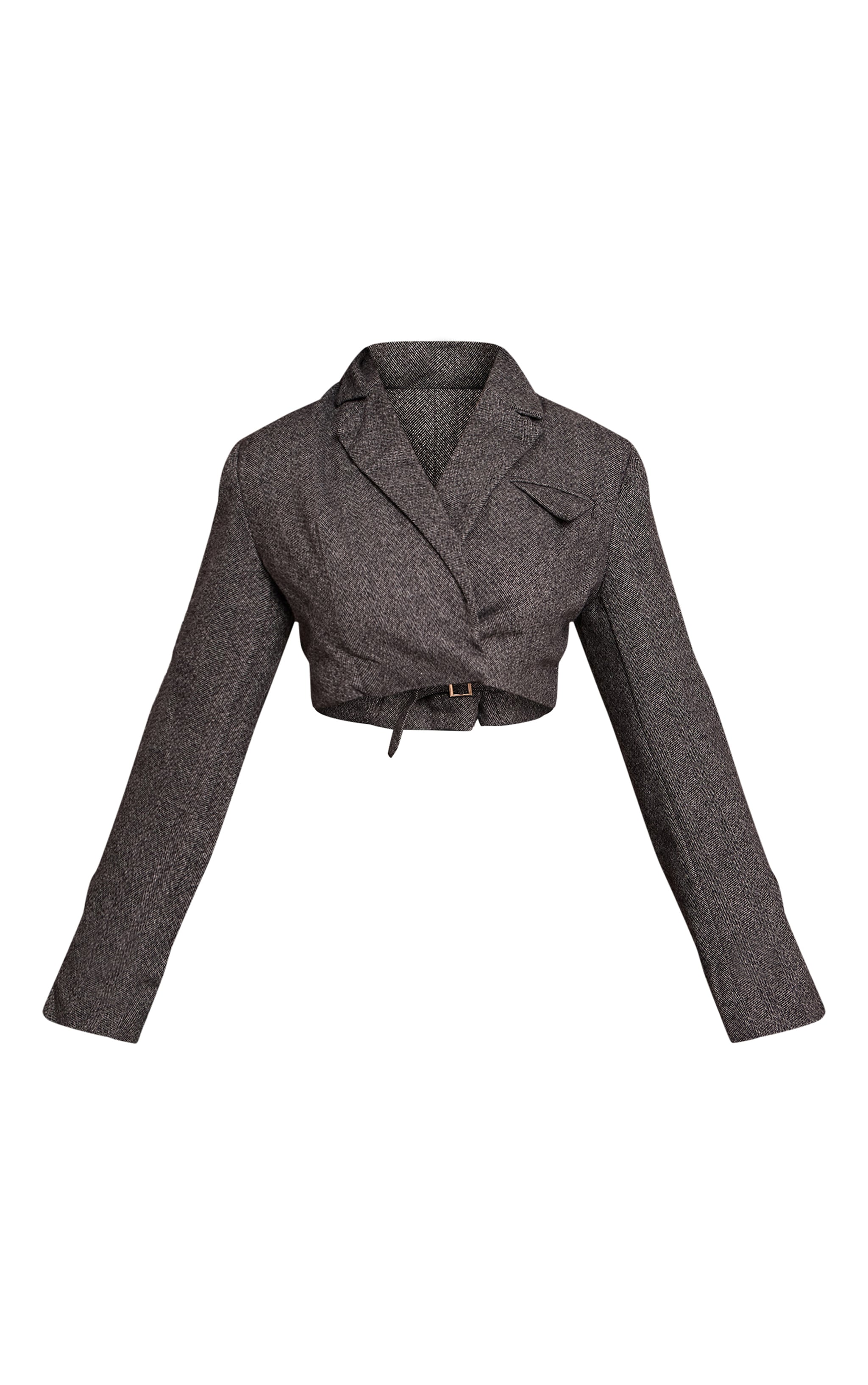 SHAPE charcoal HERRINGBONE structured CROPPED BLAZER image 5