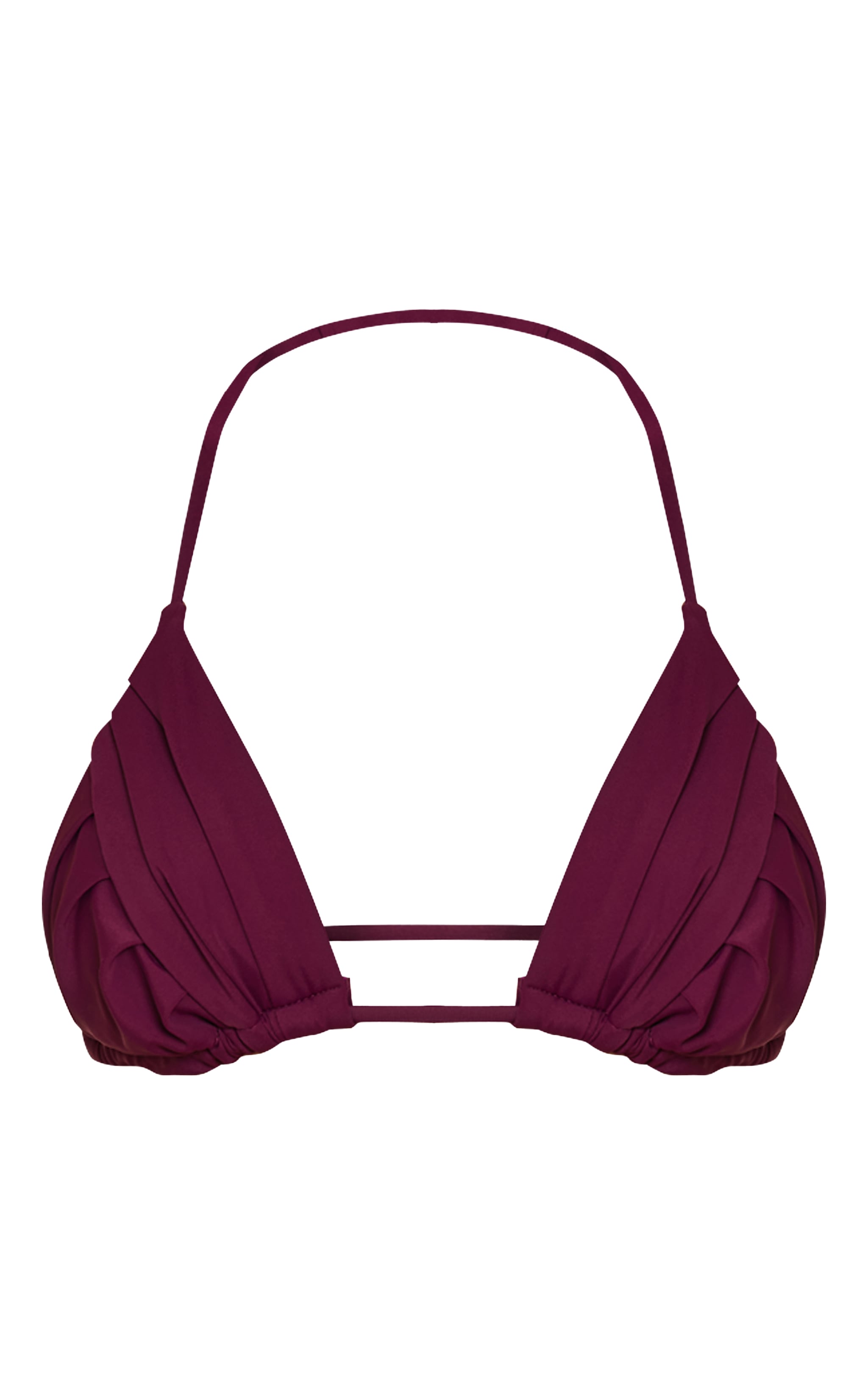 Purple Ruched Cup Triangle Bikini Top image 5