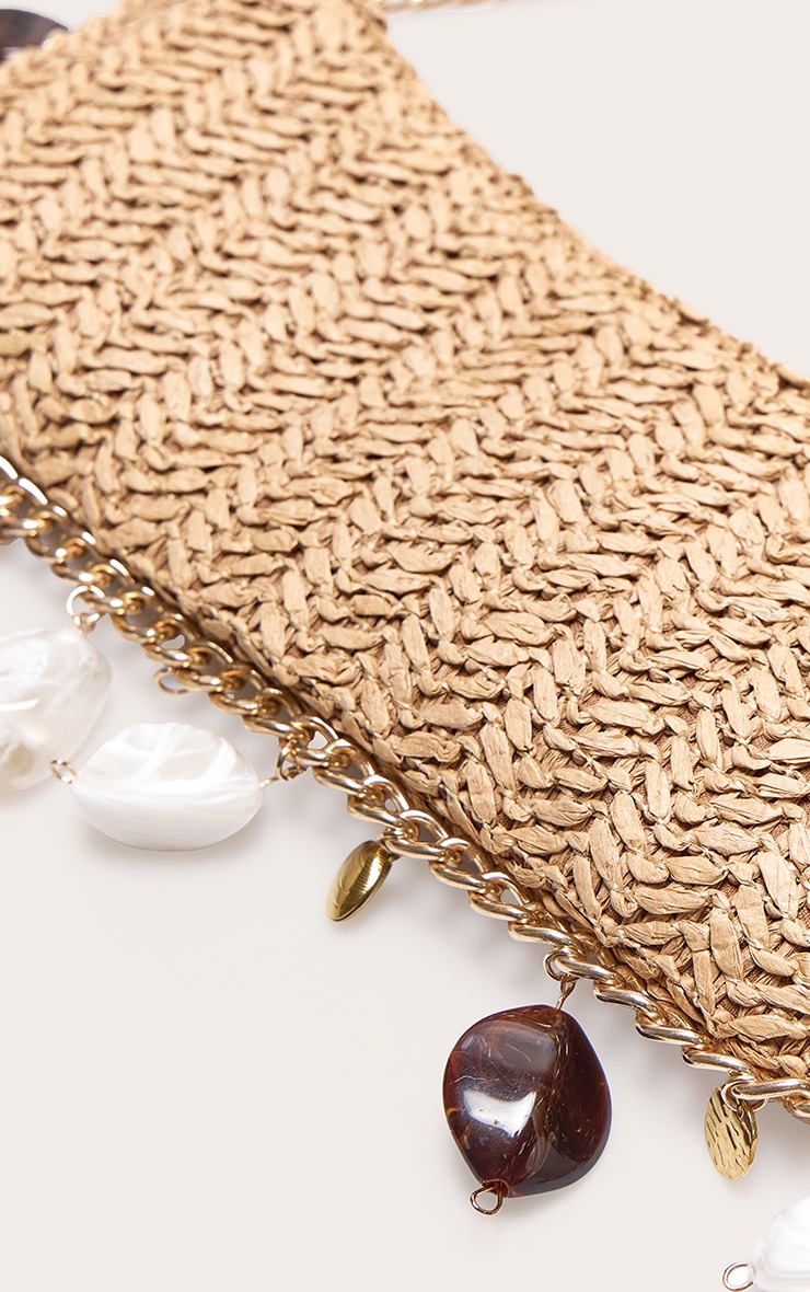 Gold Raffia Charm Slim Shoulder Bag image 4
