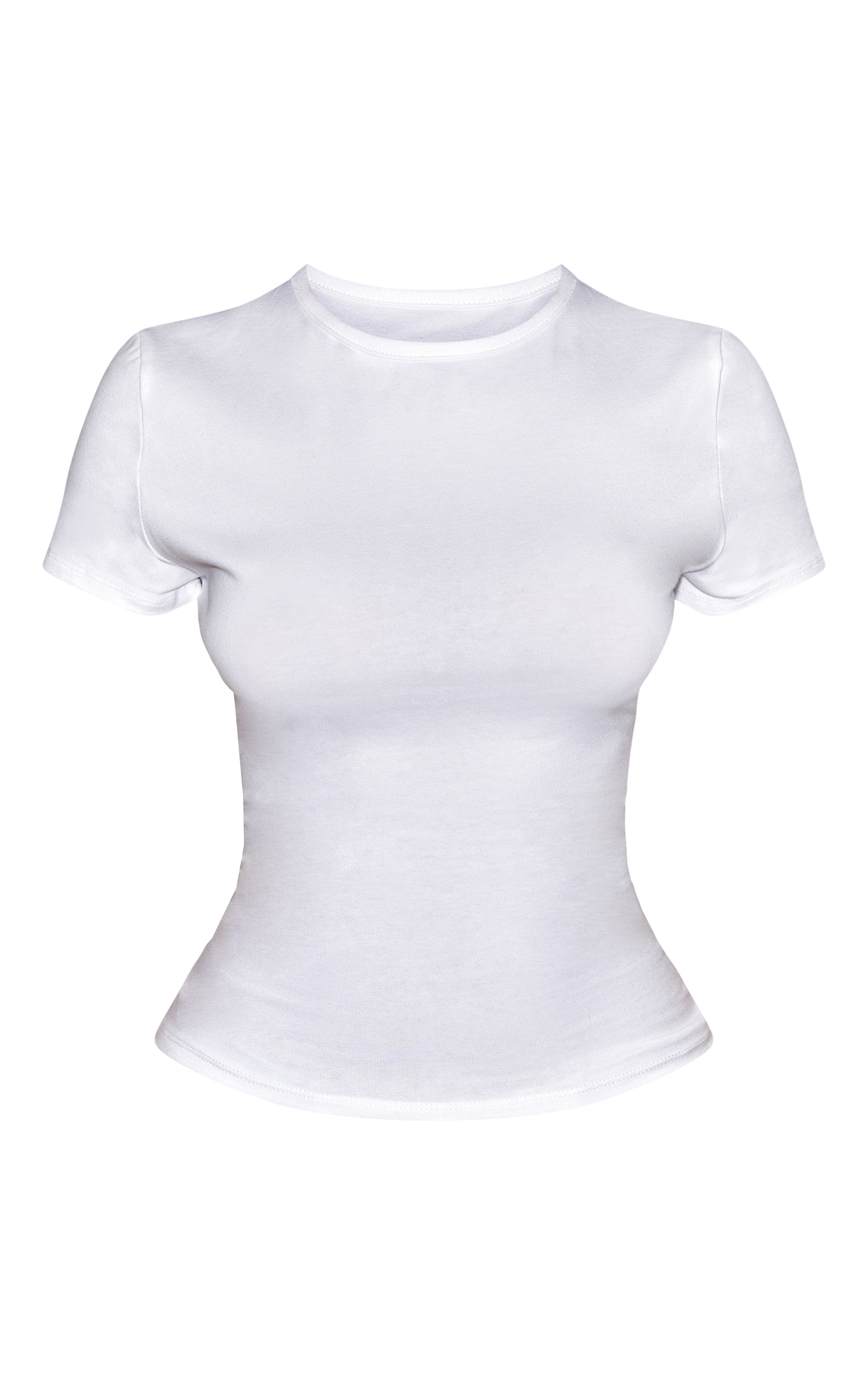 Petite White Cotton Crew Neck Longline Short Sleeve T-shirt image 5