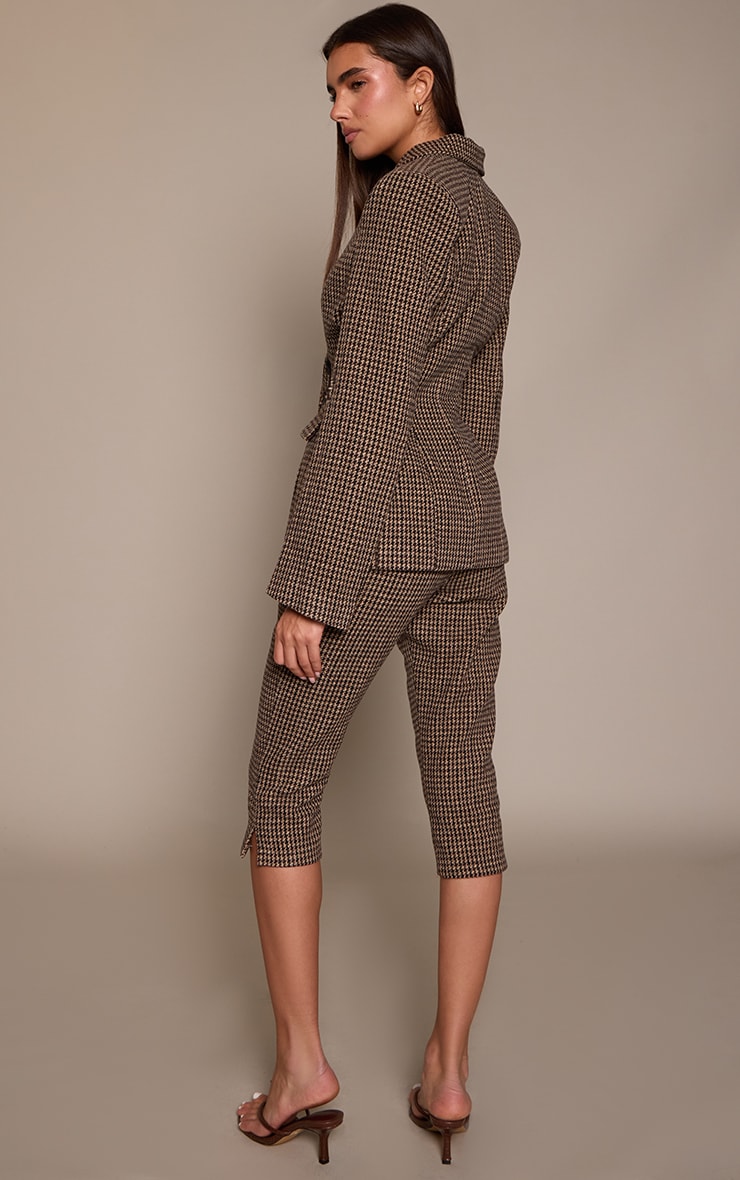 Brown Dogtooth Tailored Capri image 3