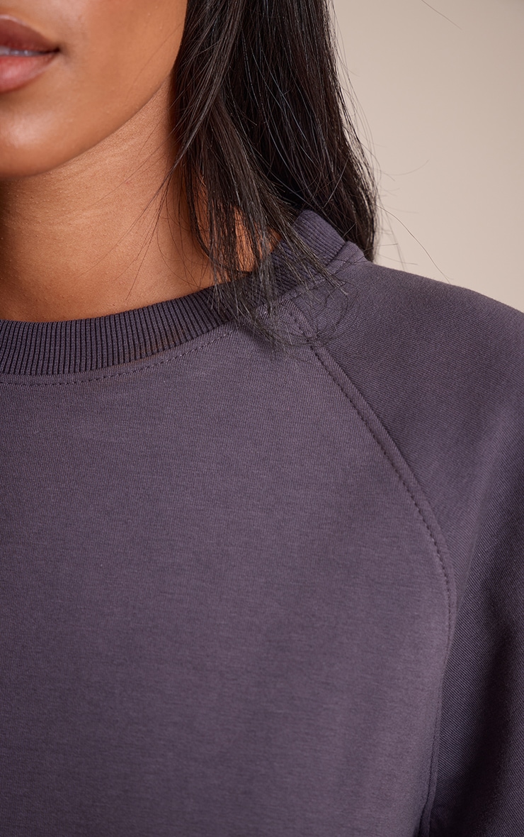 Tall Navy Interlock Cropped Boxy Sweatshirt image 4