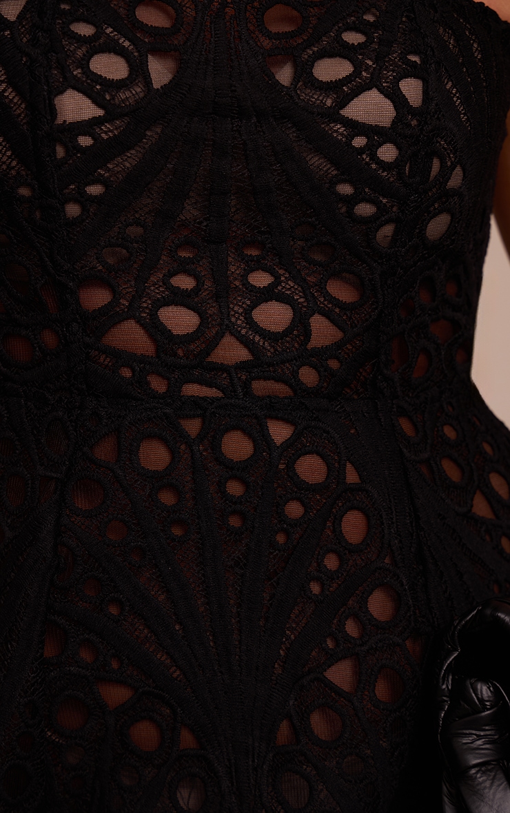 Shape Black Lace Bandeau Corset Maxi Dress image 4