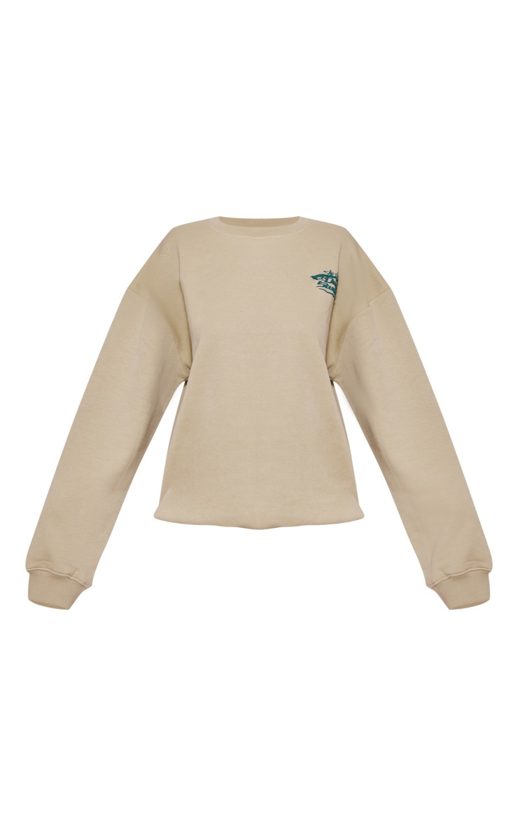 Sweat vert sauge à imprimé Design Studio en relief image 5