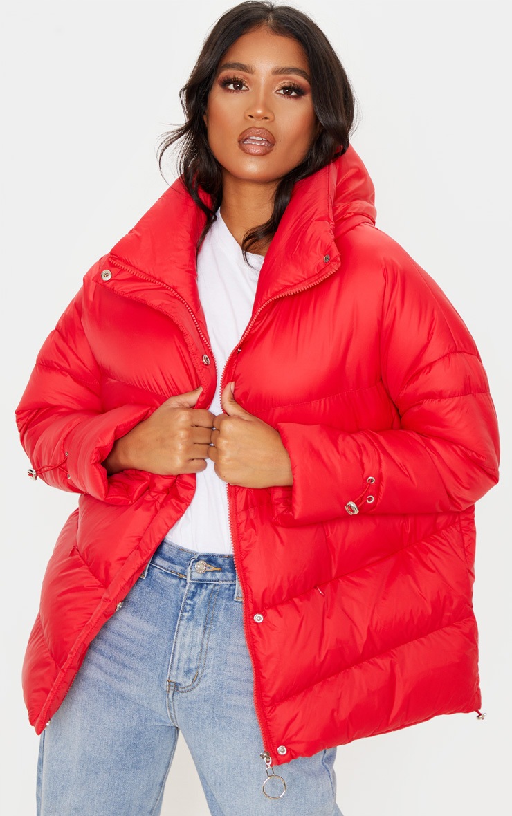 Doudoune rouge à capuche