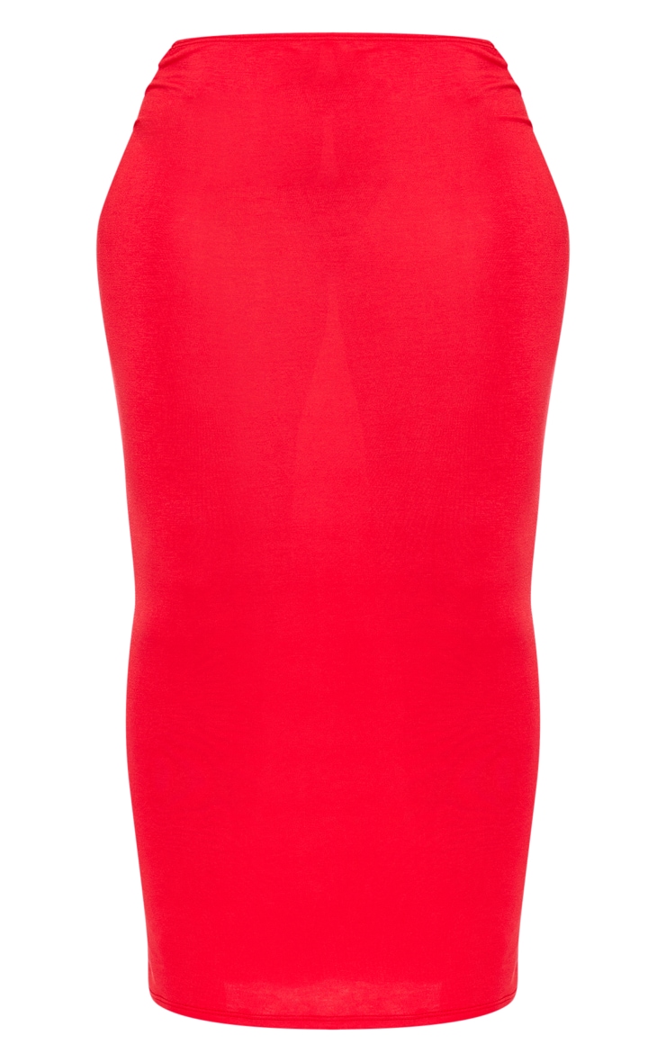 Shape Red Jersey Low Waist Maxi Skirt image 5