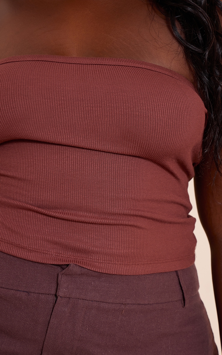 Plus Chocolate Soft Rib Bandeau Top image 4