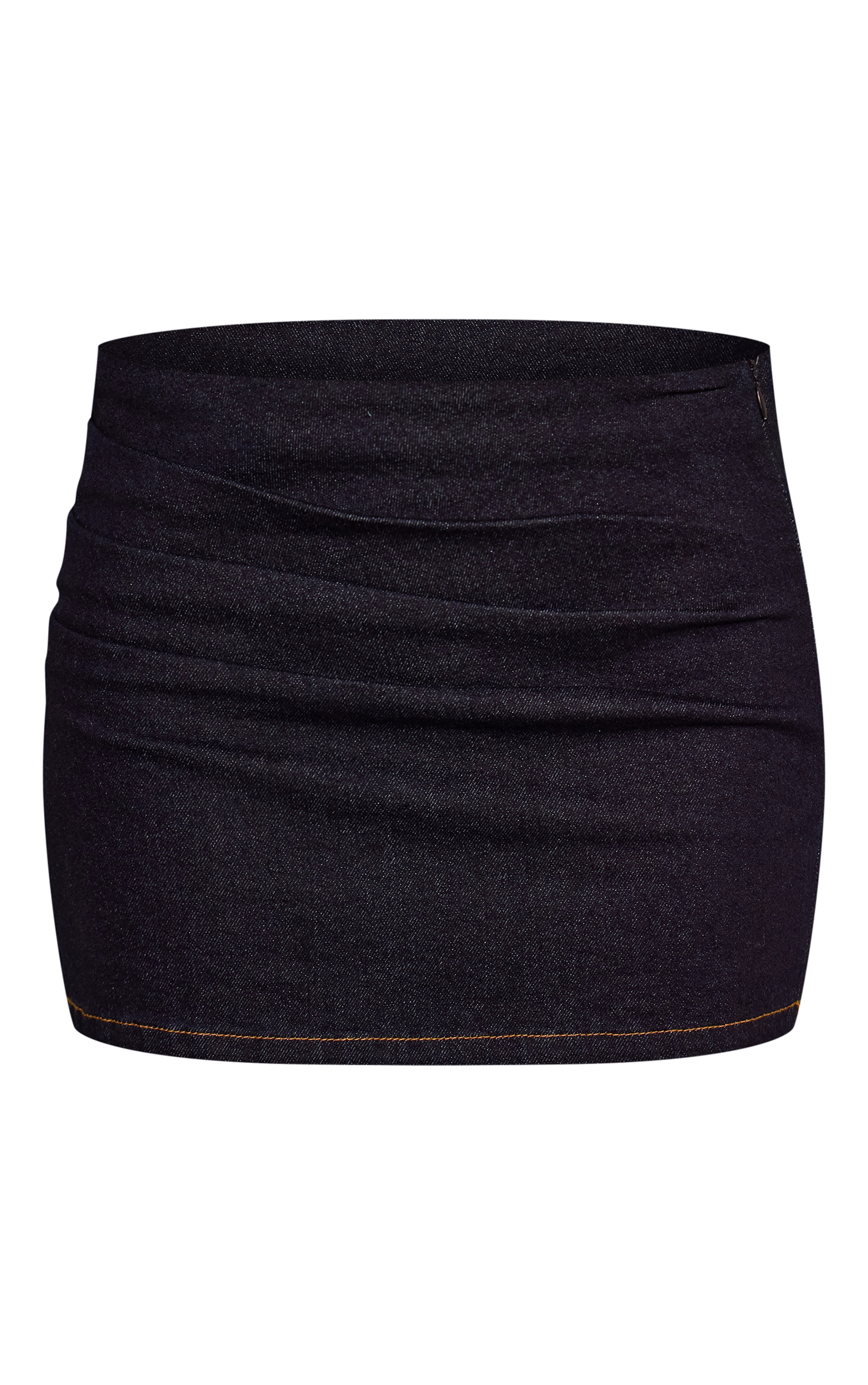 Raw Indigo Ruched Detail Denim Mini Skirt image 6
