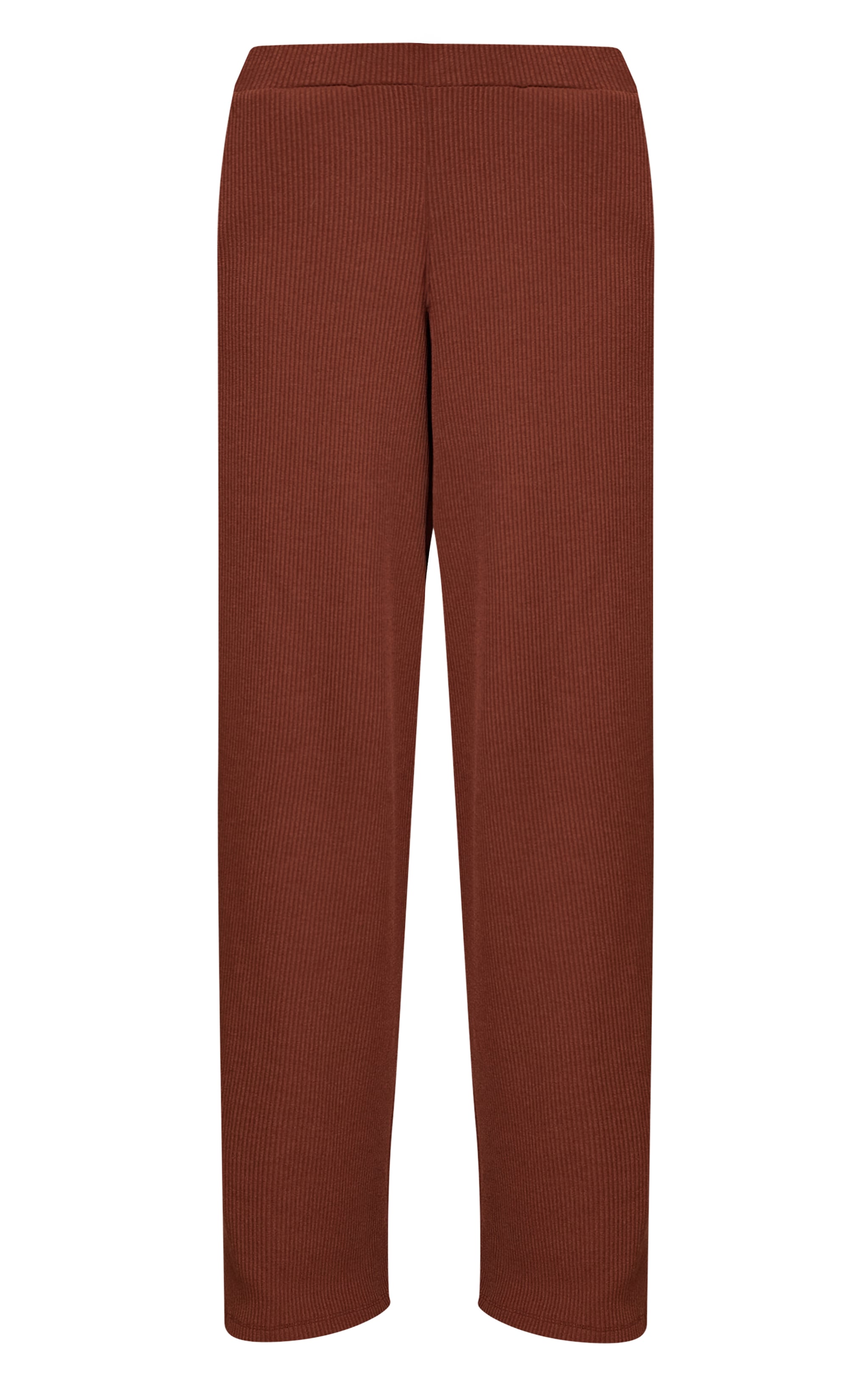 Chocolate Rib Drawstring Low Rise Straight Leg Pants image 5
