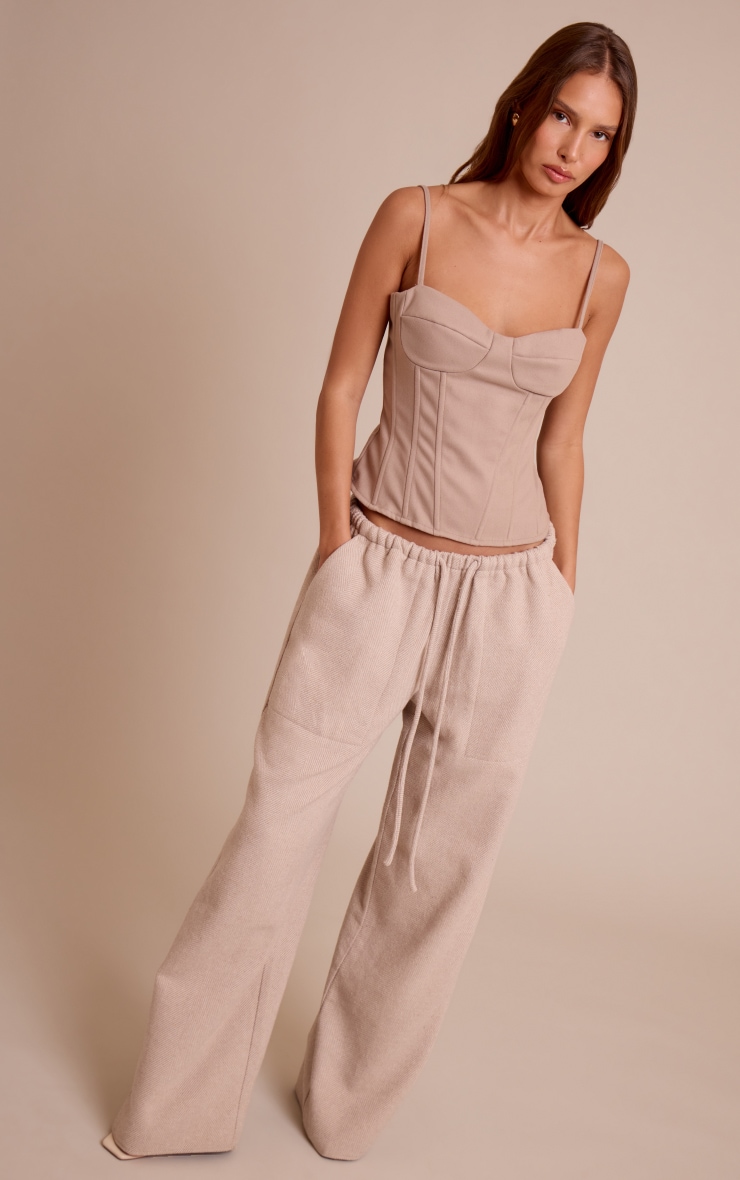Stone Textured Wool Structured Corset Top image 3
