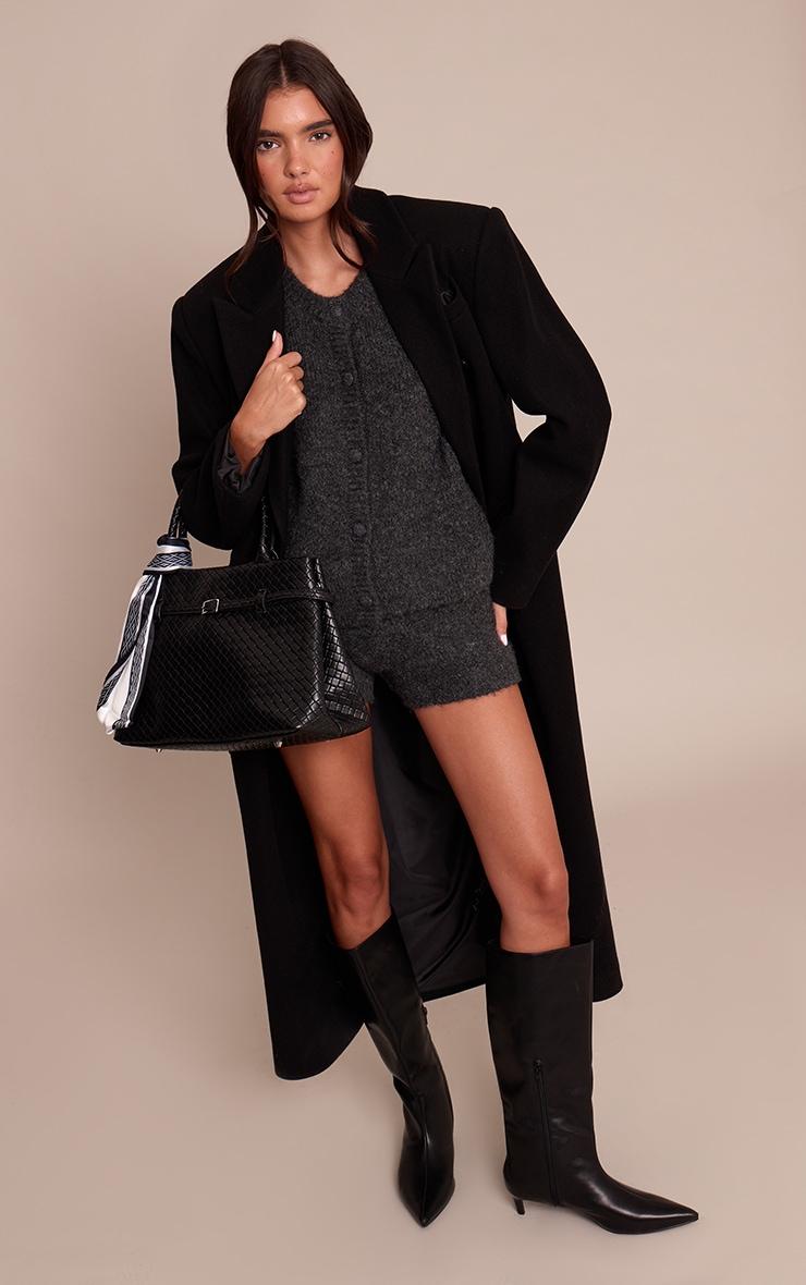 Grey Brushed Knit Vest image 3