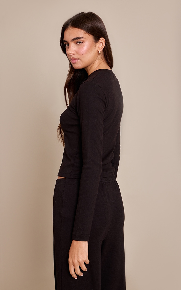 Black Button Up Pyjama Top image 2