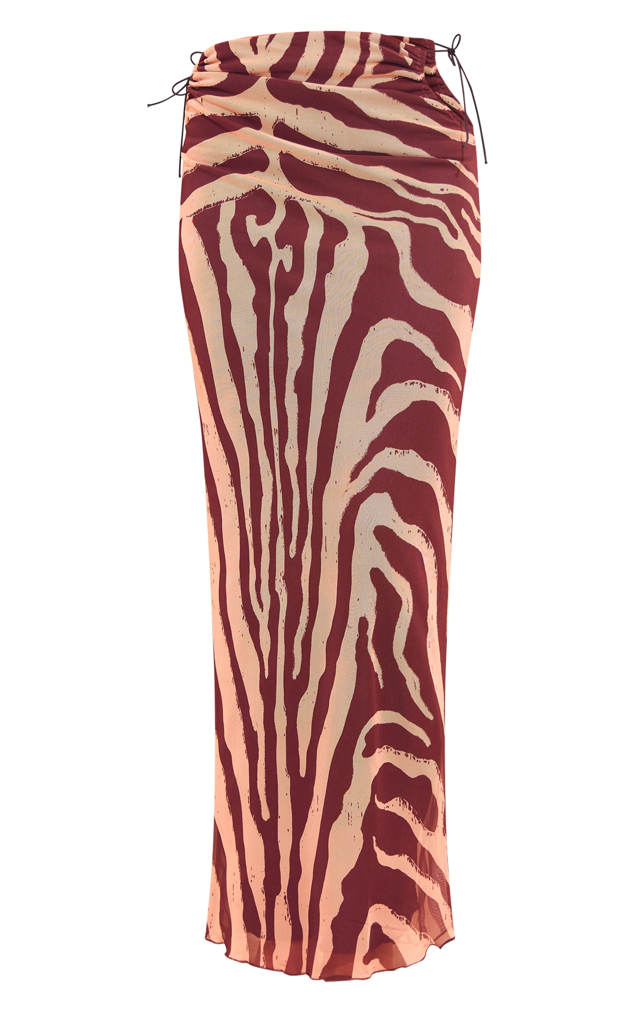 Zebra Print Mesh Lined Maxi Skirt image 5