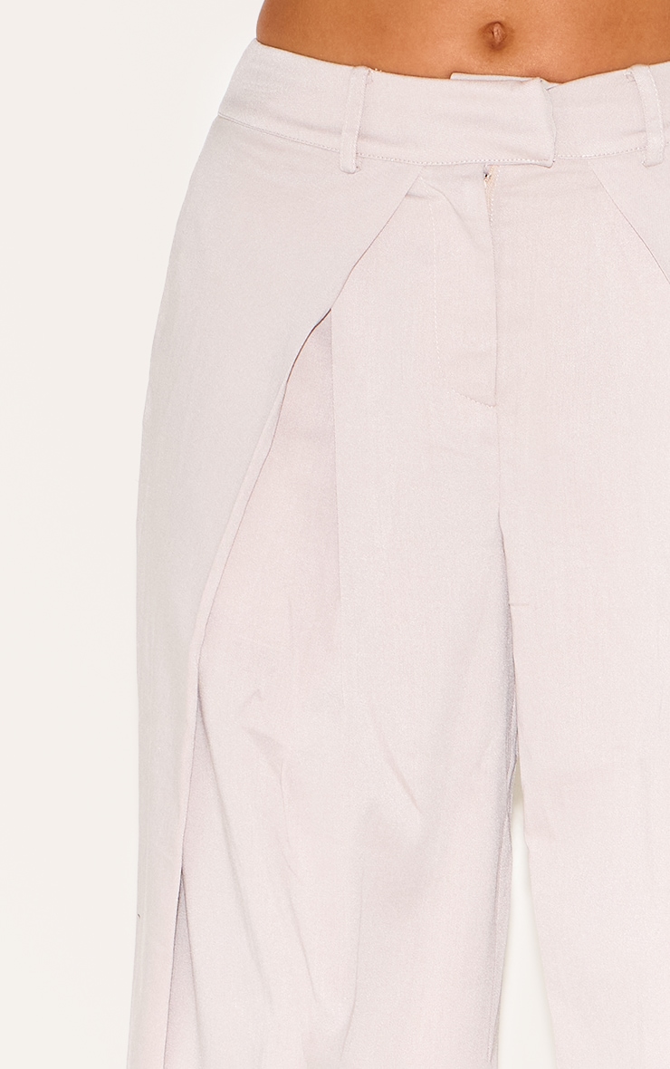 Stone Woven Pleat Detail Wide Leg Tailored Pants image 4