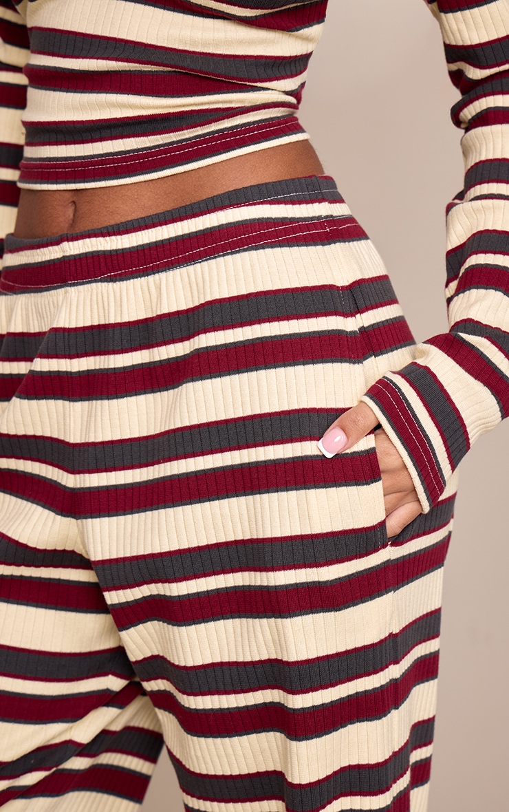 Petite Multi Stripe Ribbed Straight Leg Trousers  image 4