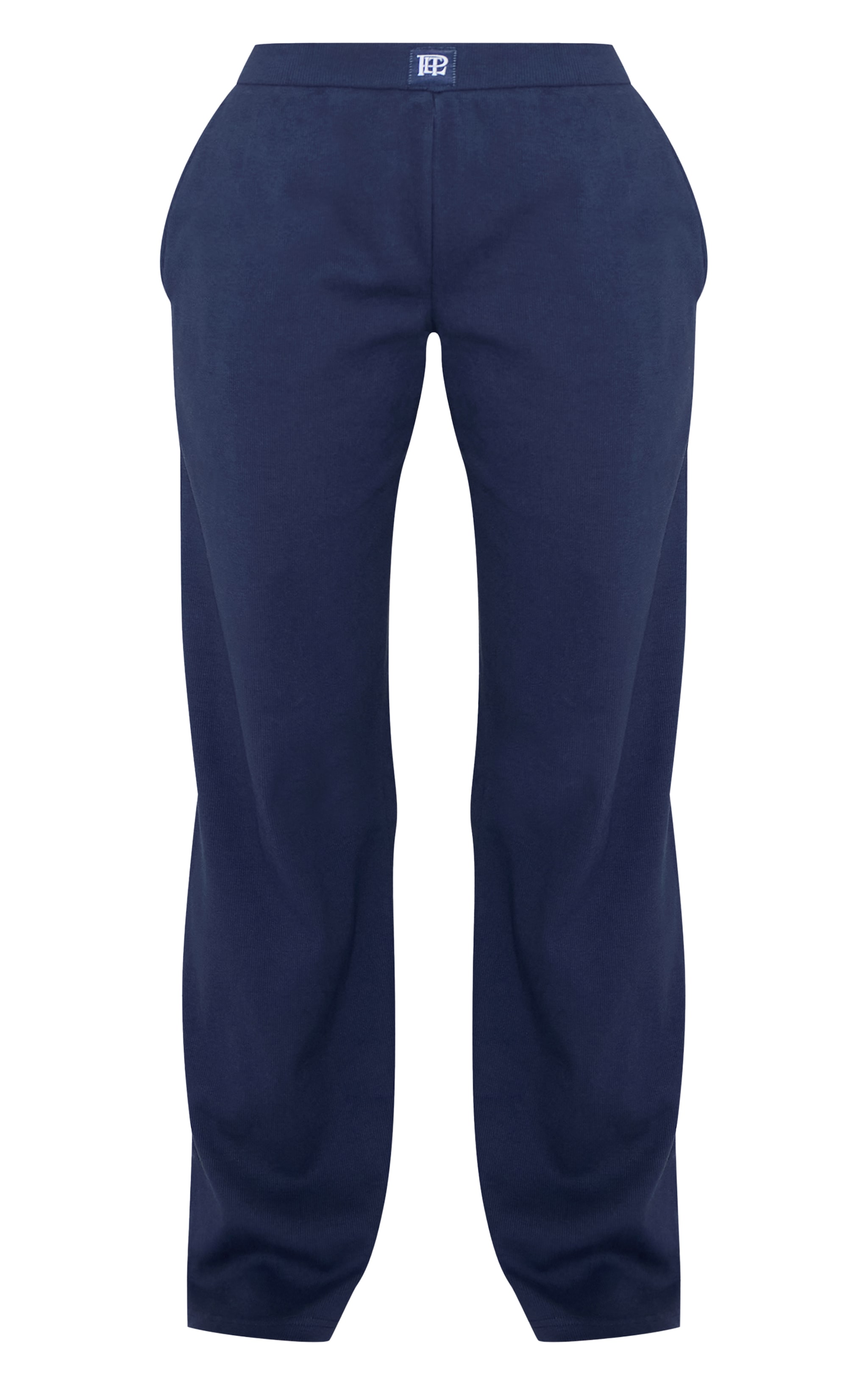 PrettyLittleThing Pantalon de pyjama large tonal côtelé bleu marine à taille élastique image 5