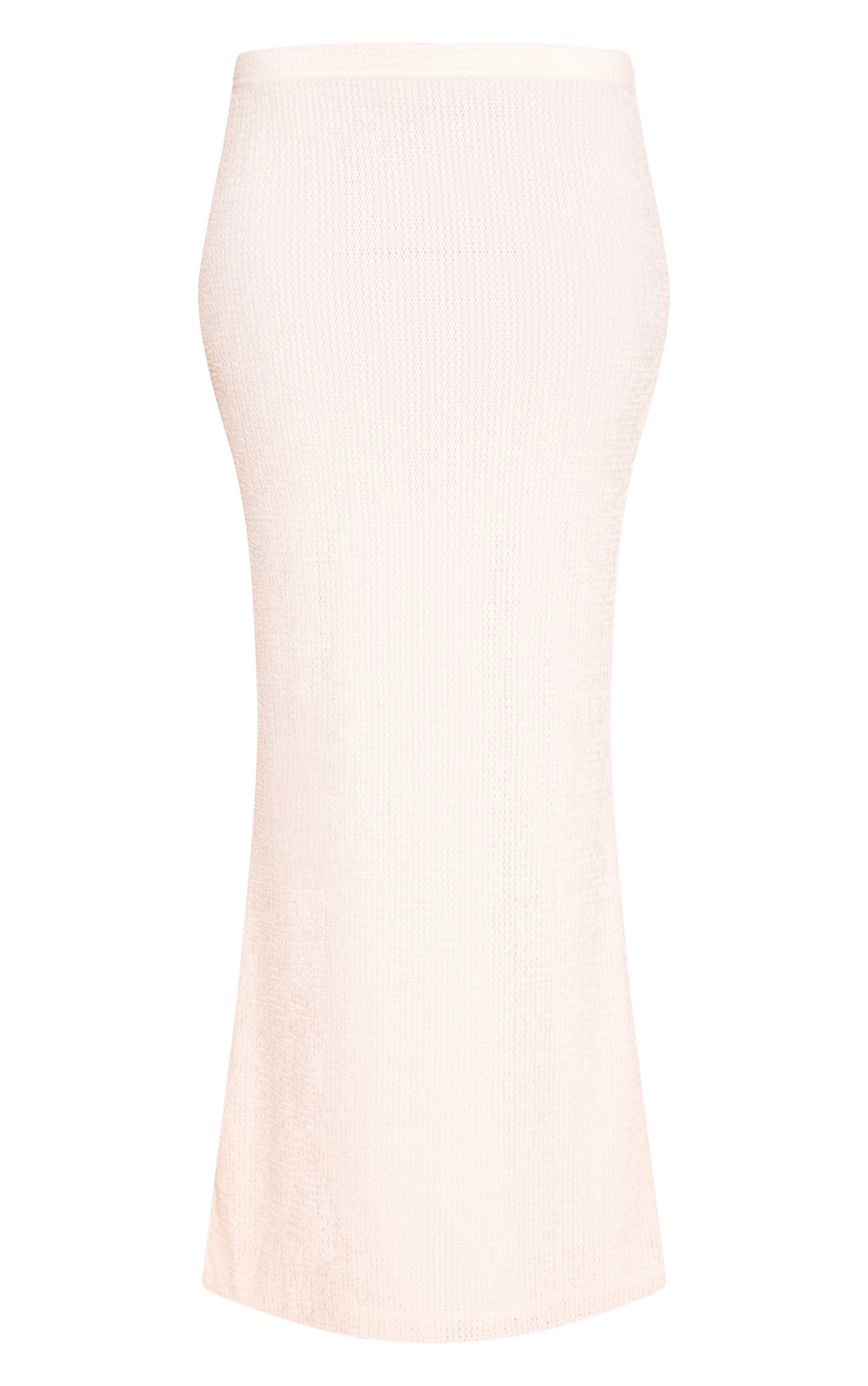 White Textured Lined Maxi Skirt image 6
