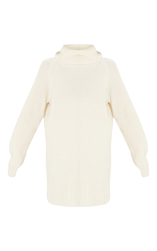 Maternity Cream High Neck Oversized Jumper Dress PrettyLittleThing AUS