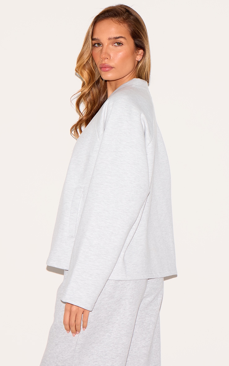 Ash Grey Premium Boxy Sweat Cardigan image 2