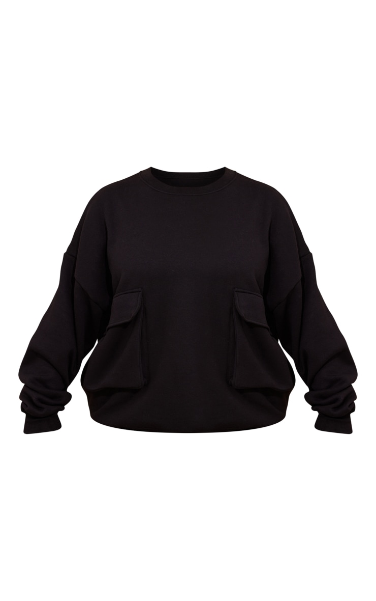 Plus Black Cargo Sweatshirt image 5