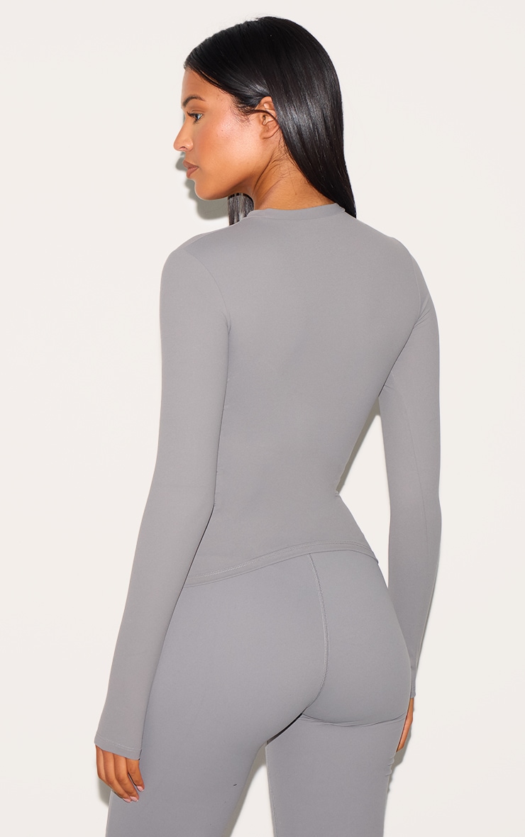 Tall Charcoal Contour Sculpt Long Sleeve T Shirt image 2