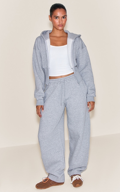 Jogging bouffant gris chiné