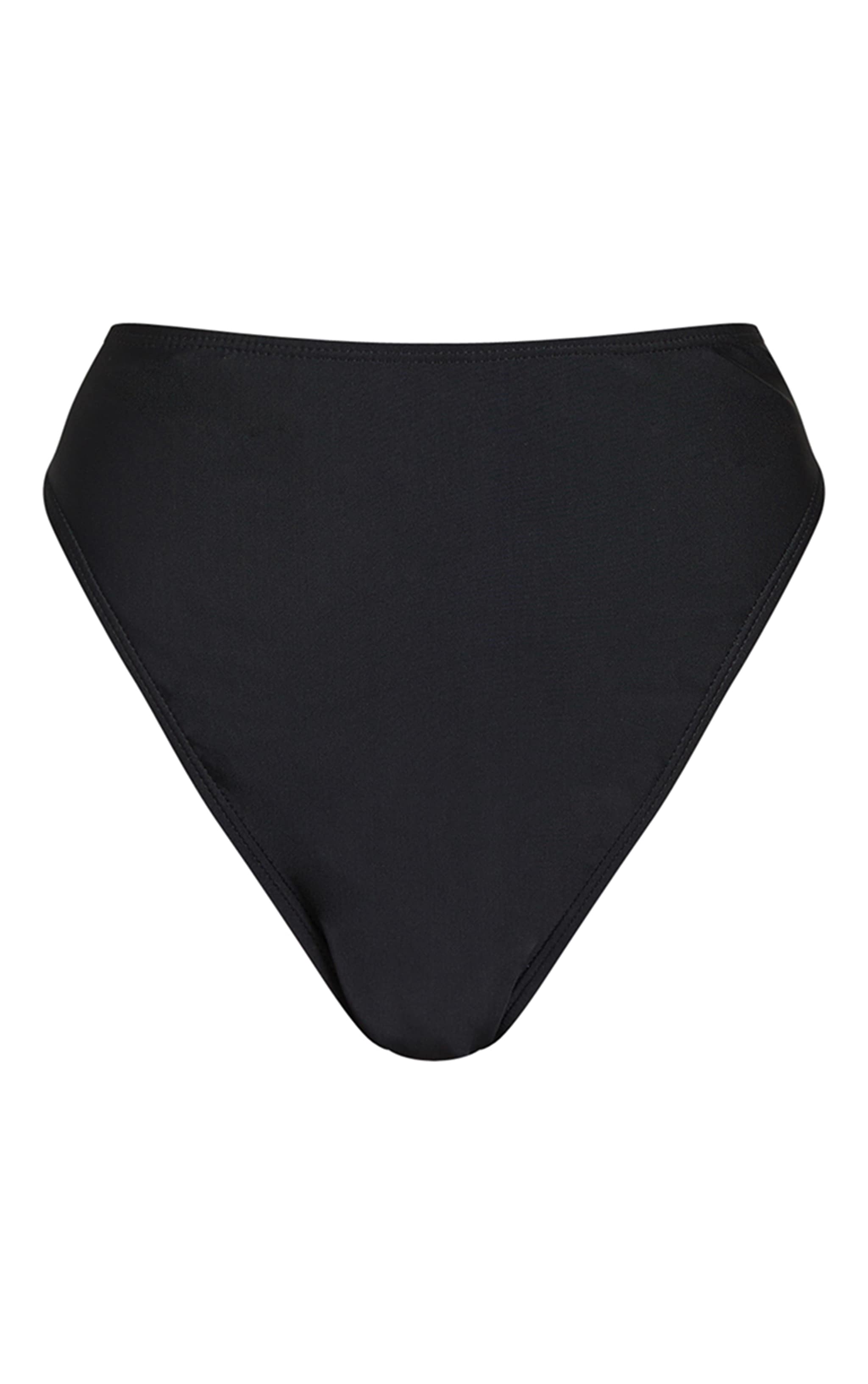 Black Mix & Match High Waisted High Leg Bikini Bottoms image 6