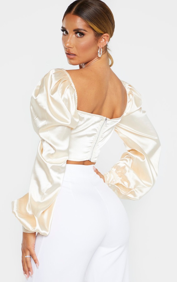Nude Satin Top