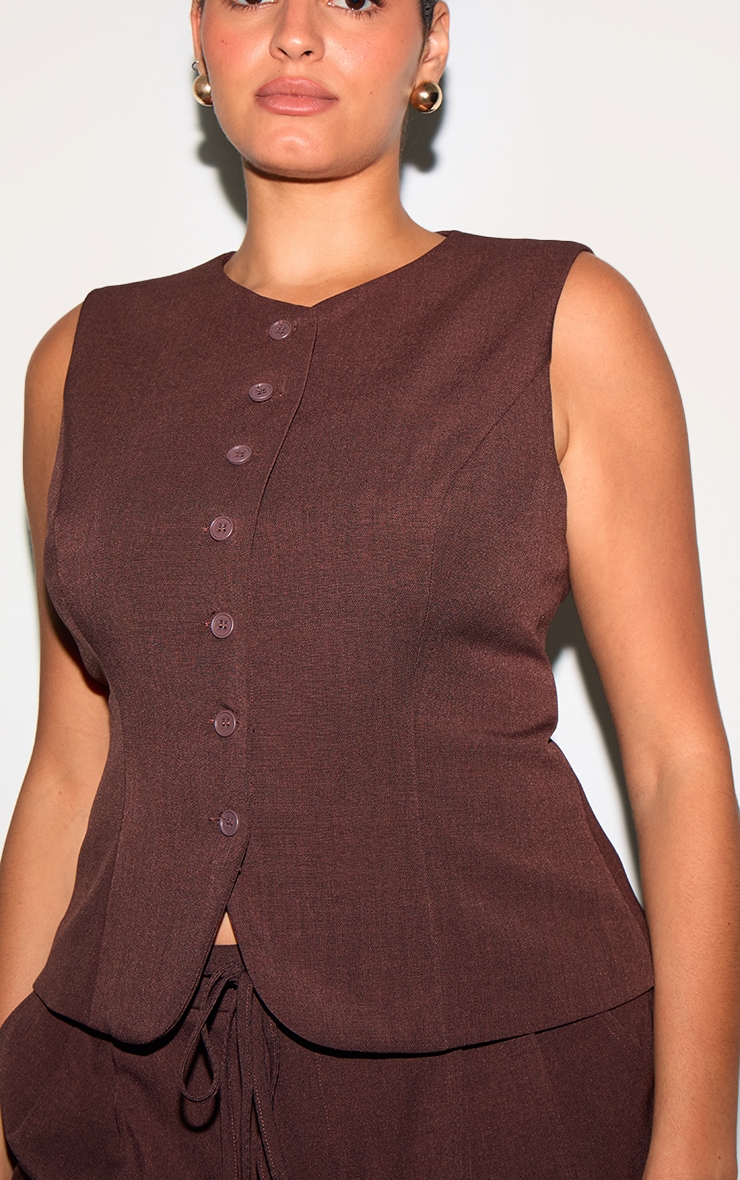 Plus Wine Tailored Woven Vest image 4
