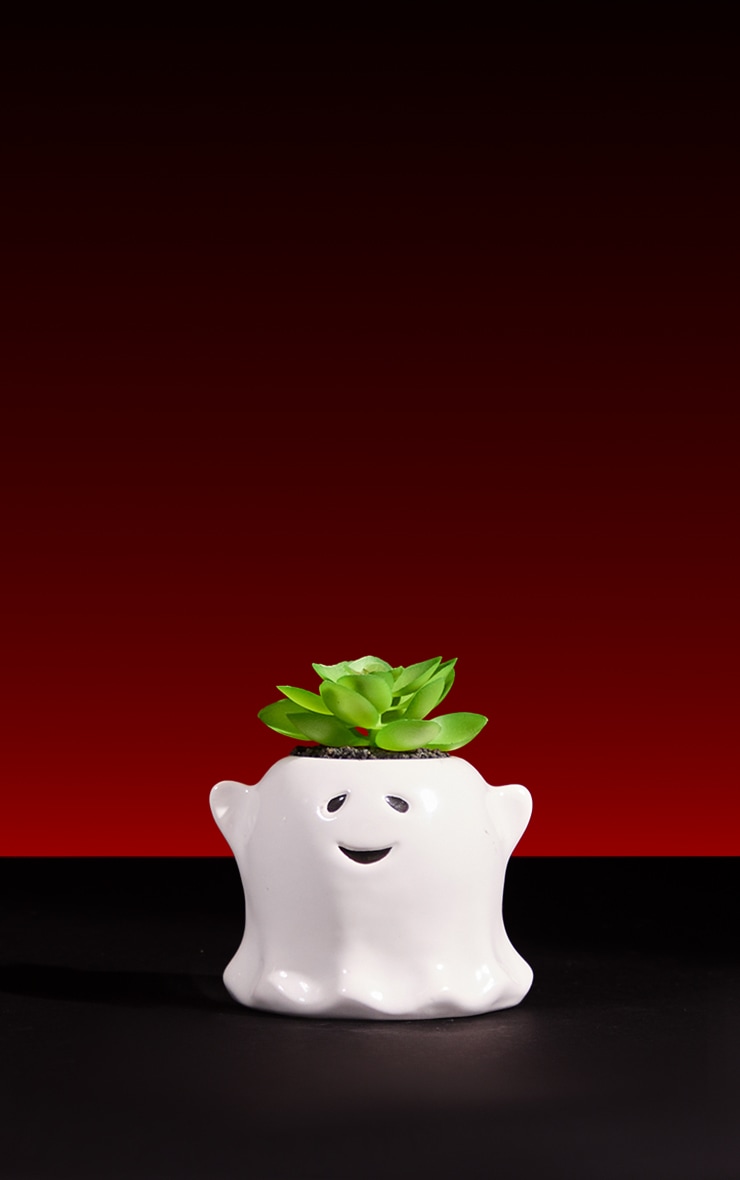 Halloween Ghost with Faux Succulent 9cm image 1