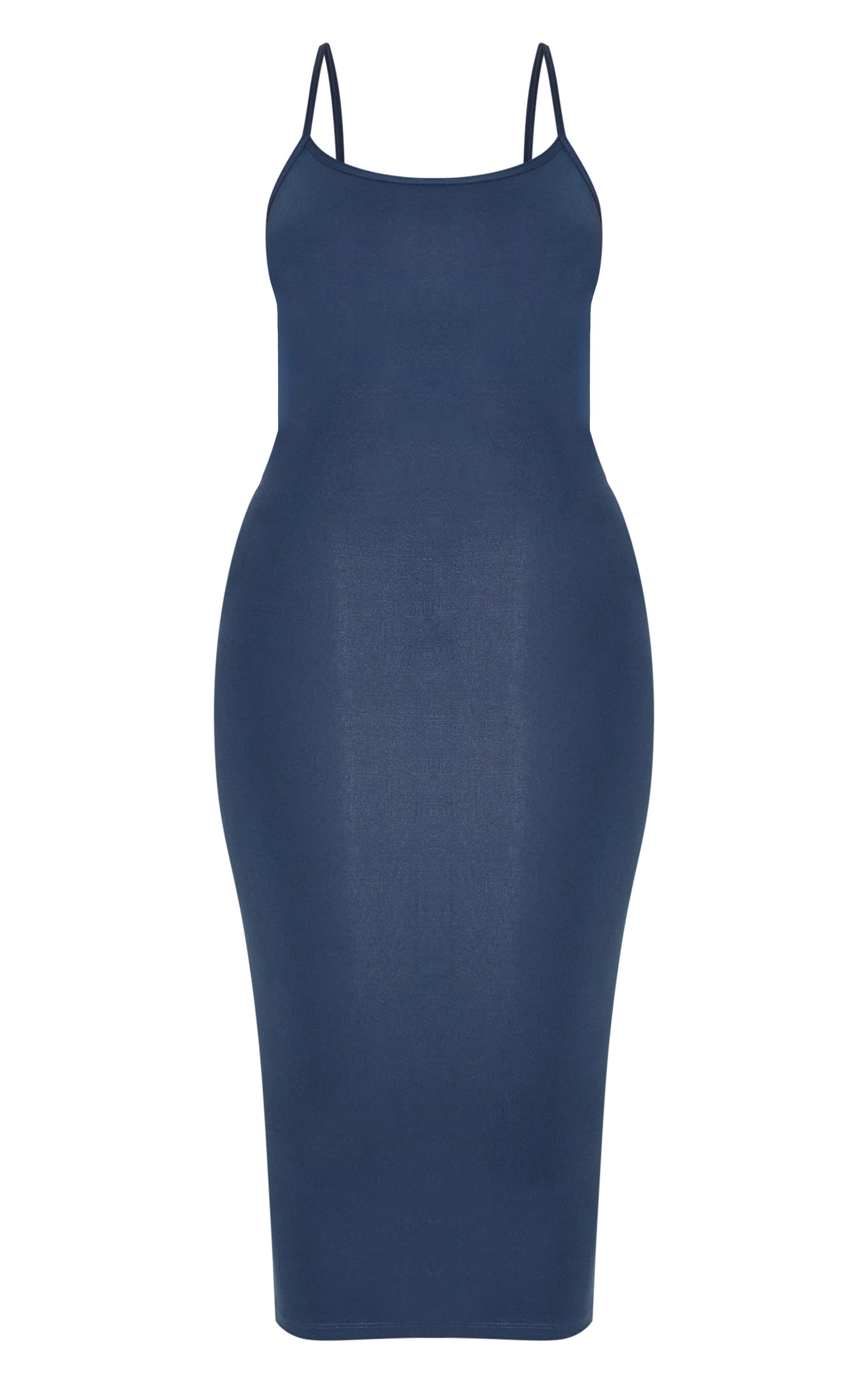 Shape Robe mi-longue sculptante bleu marine à bretelles fines image 5