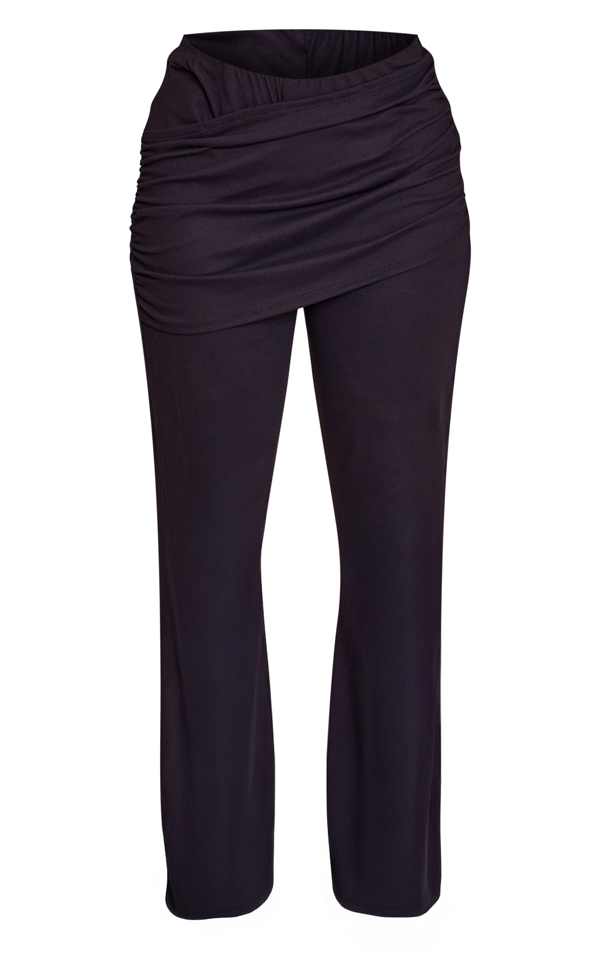 Shape Pantalon doux noir à partie superposée devant image 5