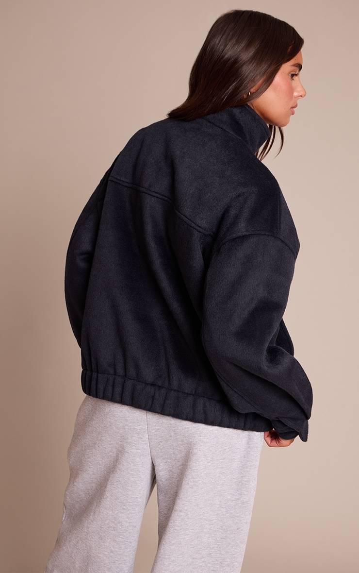 Veste bomber bleu marine à col entonnoir image 2