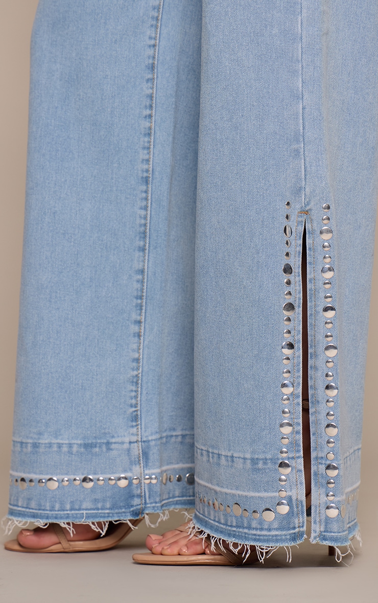 Vintage Studded Split Hem Jeans image 4